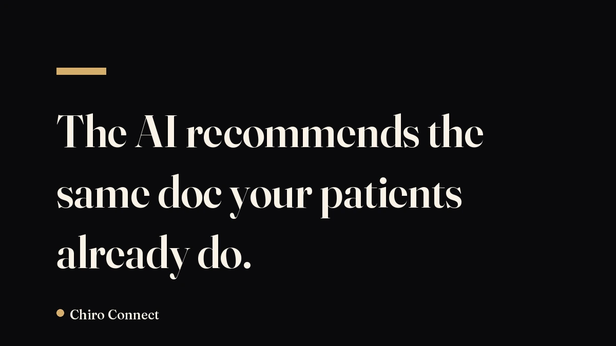 The AI recommends the same doc your patients already do.