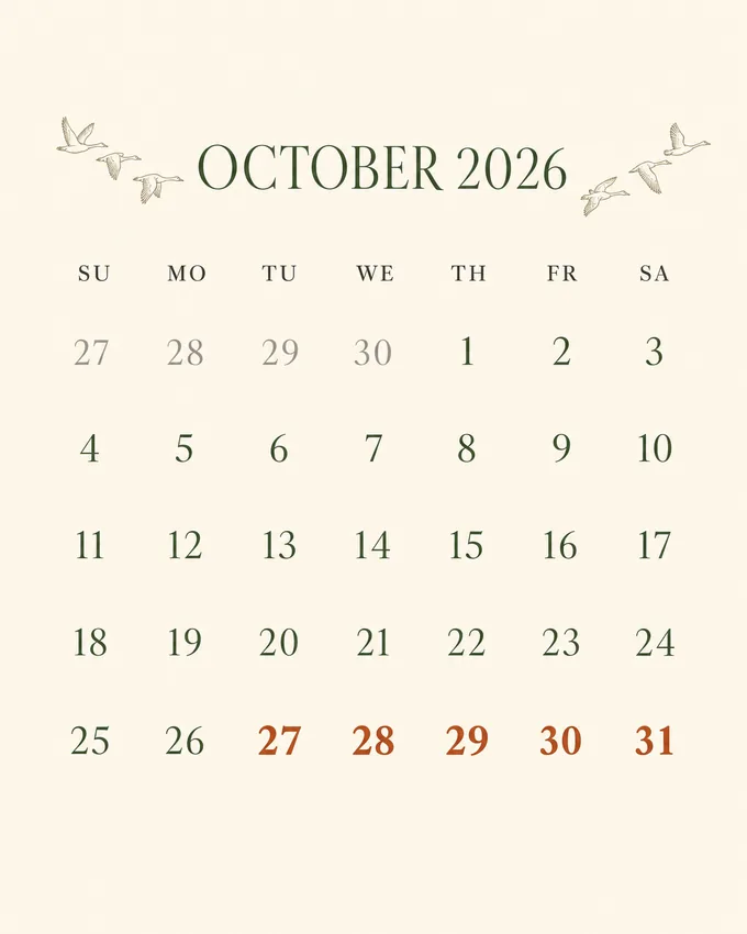 Chiro Connect October 2026 patient wellness calendar.