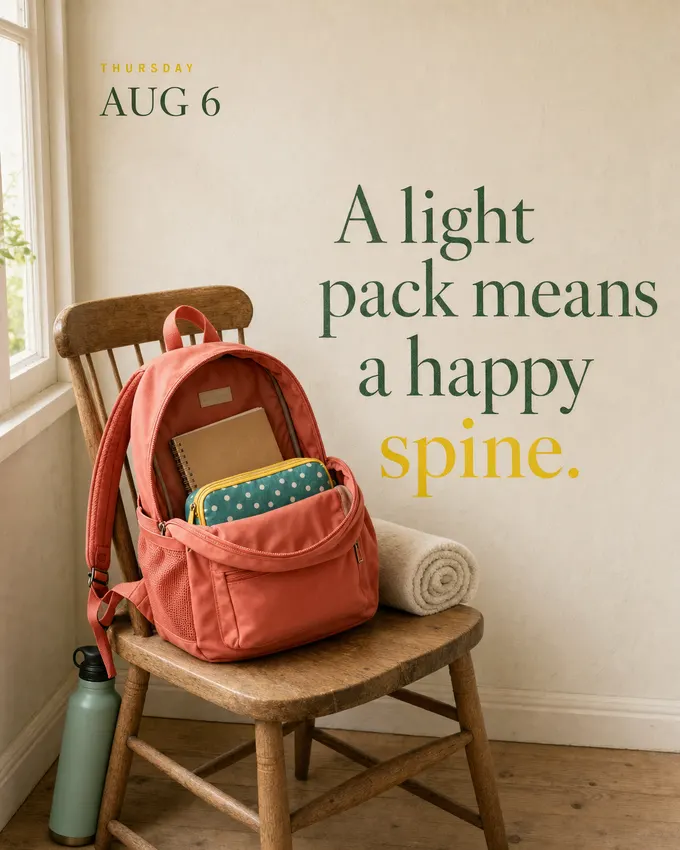 A light pack means a happy spine.