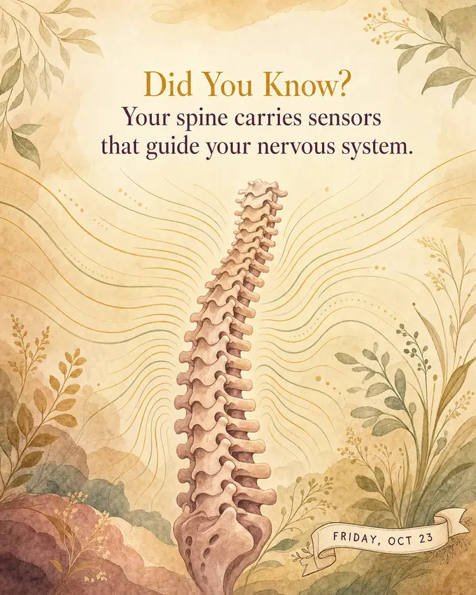 Did You Know? Your spine carries sensors that guide your nervous system.