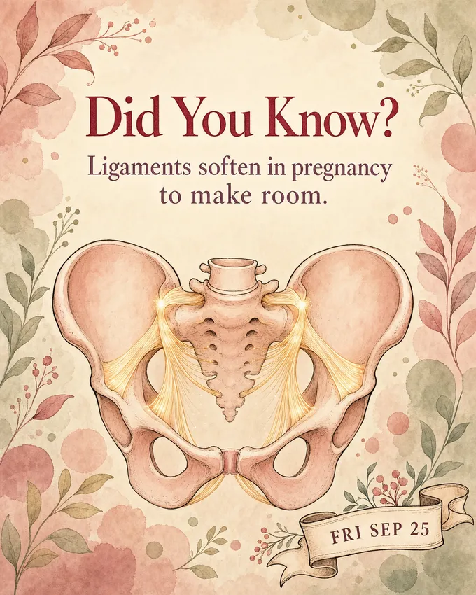 Did You Know? Ligaments soften in pregnancy to make room.