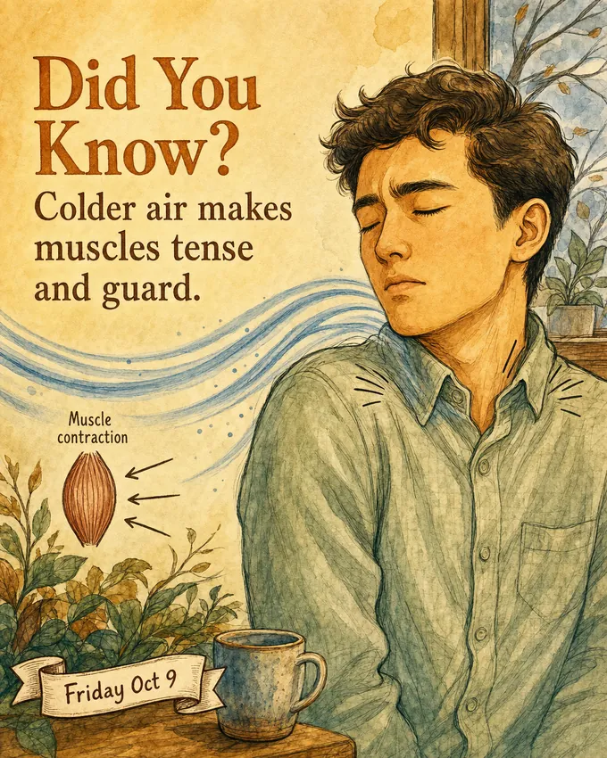 Did You Know? Colder air makes muscles tense and guard.