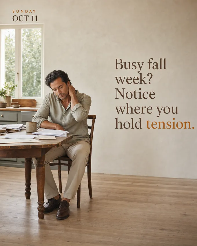 Busy fall week? Notice where you hold tension.