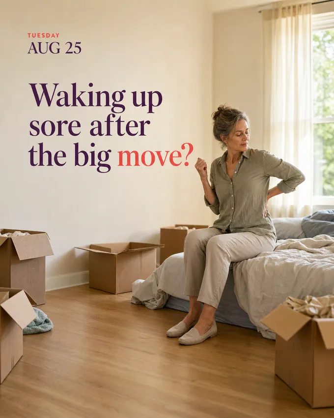 Waking up sore after the big move?
