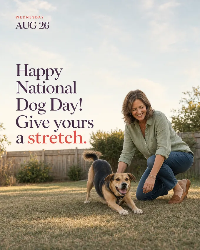 Happy National Dog Day! Give yours a stretch.