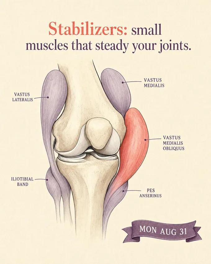 Stabilizers: small muscles that steady your joints.
