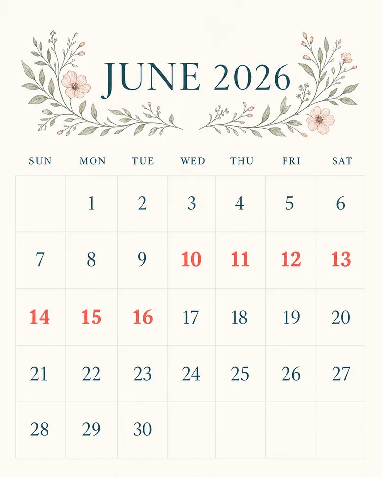 The June 2026 Week of Wellness calendar from a Chiro Connect patient newsletter.
