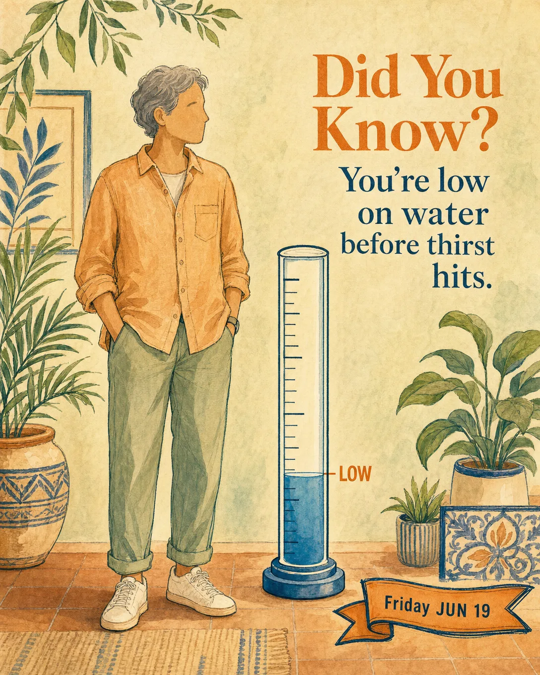 Did you know? You're low on water before thirst hits.