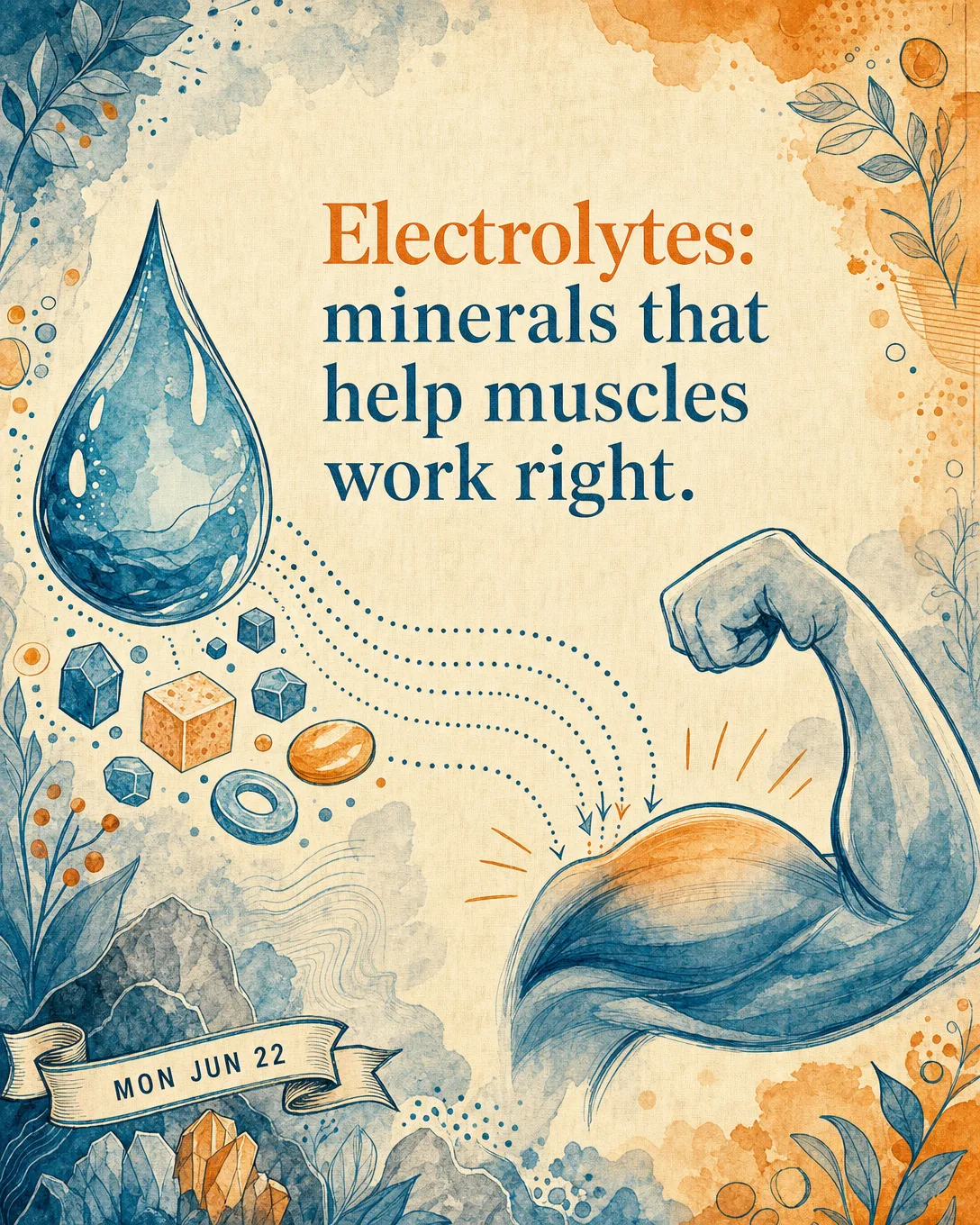 Electrolytes: minerals that help muscles work right.