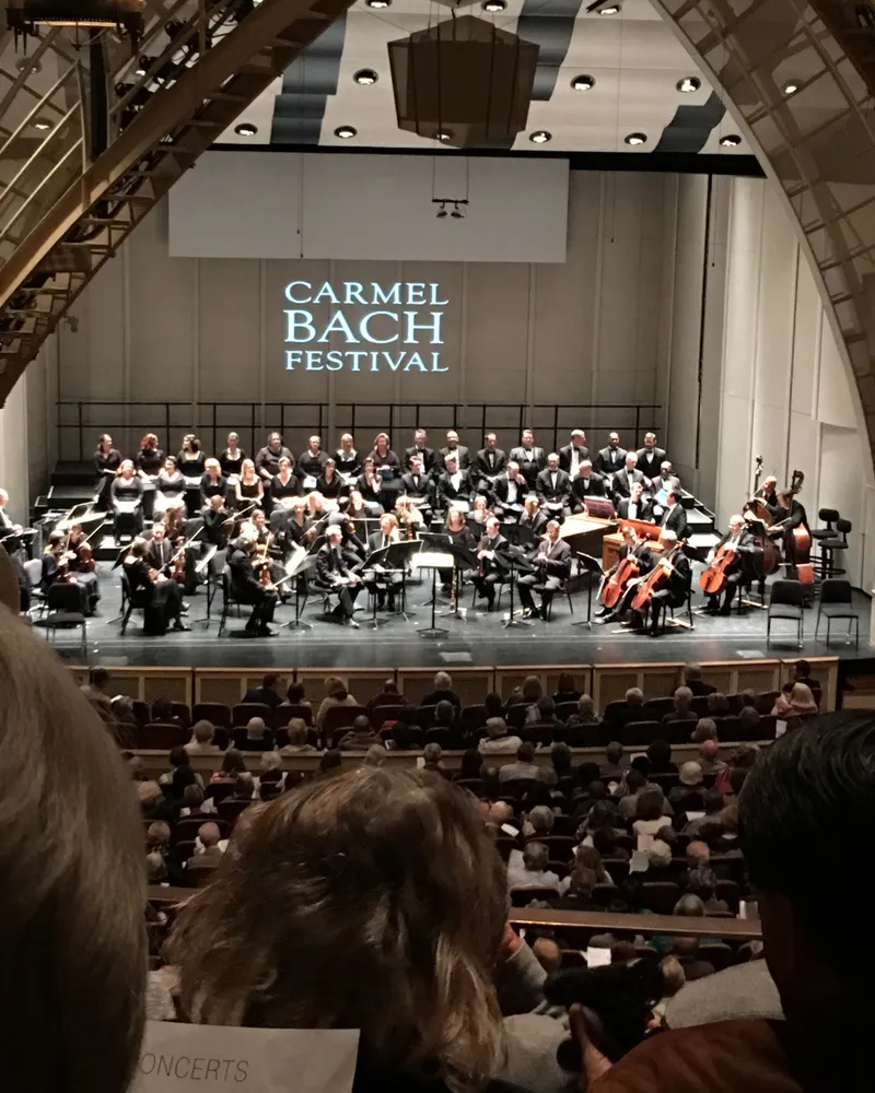 The Carmel Bach Festival concert hall photographed from an audience seat ten years ago.