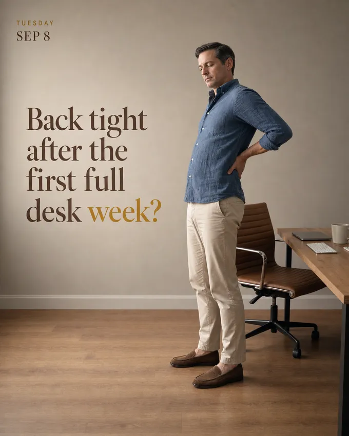 Back tight after the first full desk week?