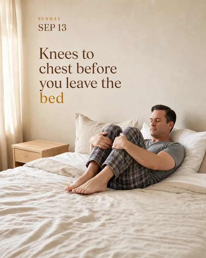 Knees to chest before you leave the bed.