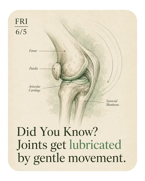 Joints get lubricated by gentle movement
