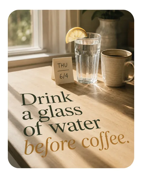 Drink a glass of water before coffee