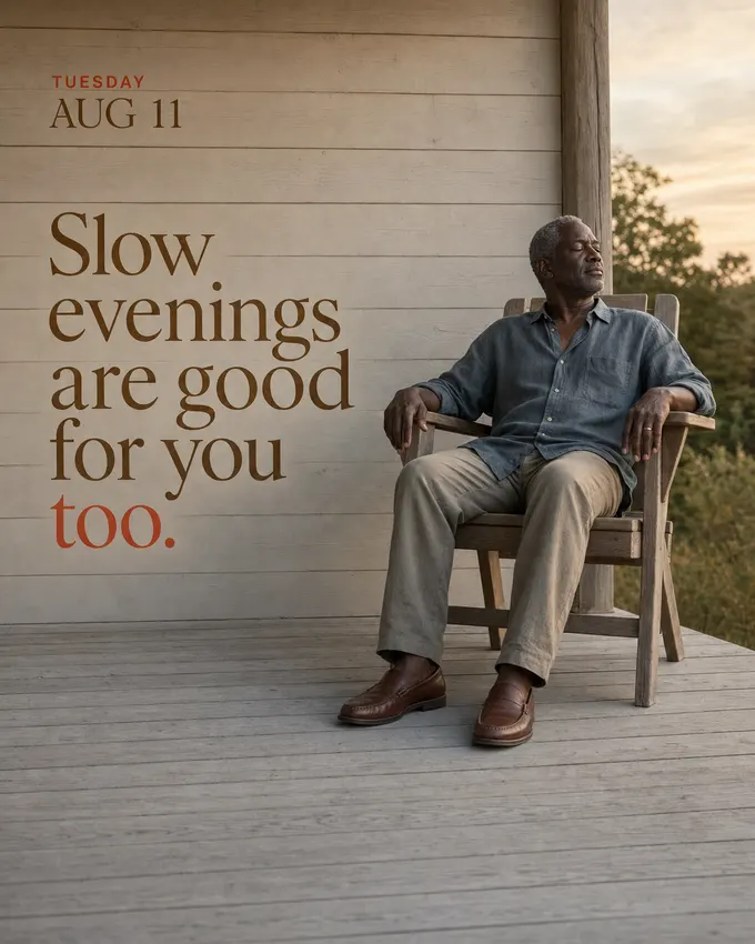 Slow evenings are good for you too.