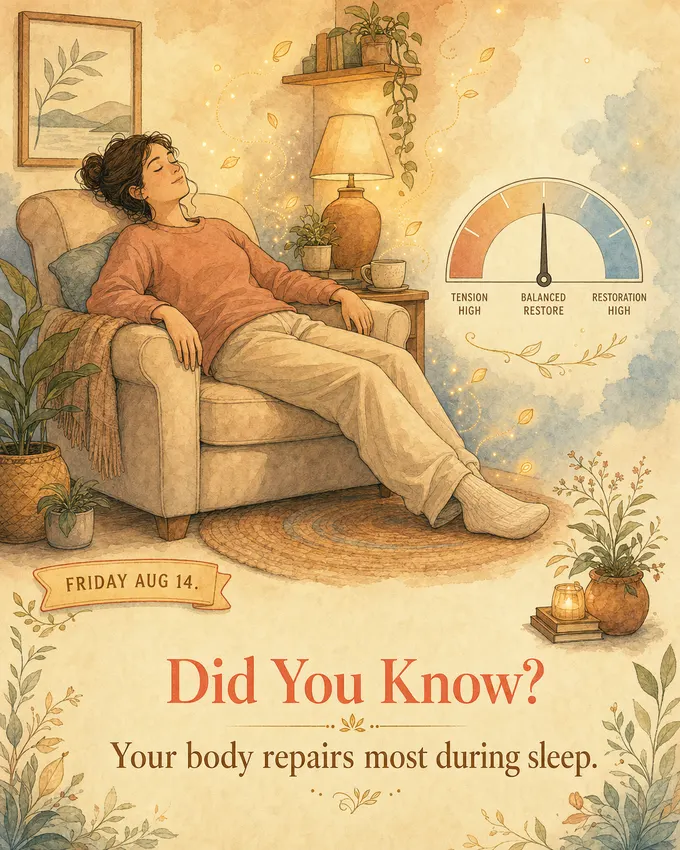 Did You Know? Your body repairs most during sleep.