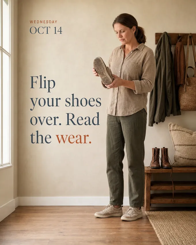 Flip your shoes over. Read the wear.