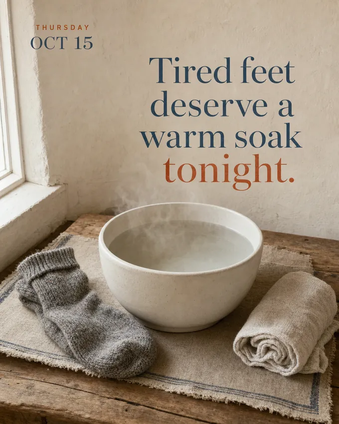 Tired feet deserve a warm soak tonight.