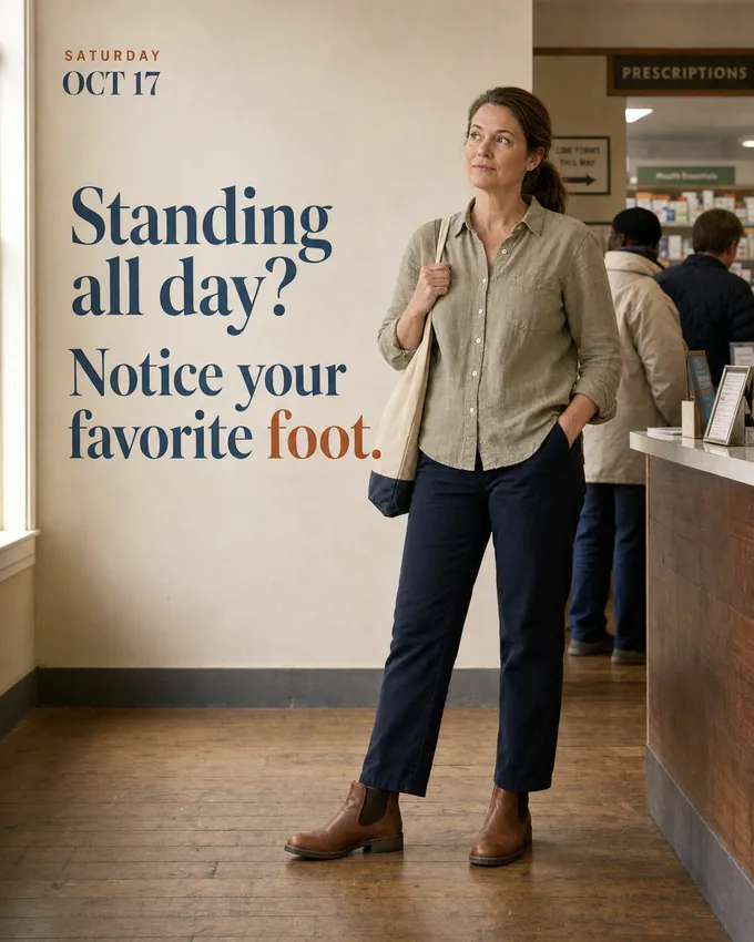 Standing all day? Notice your favorite foot.