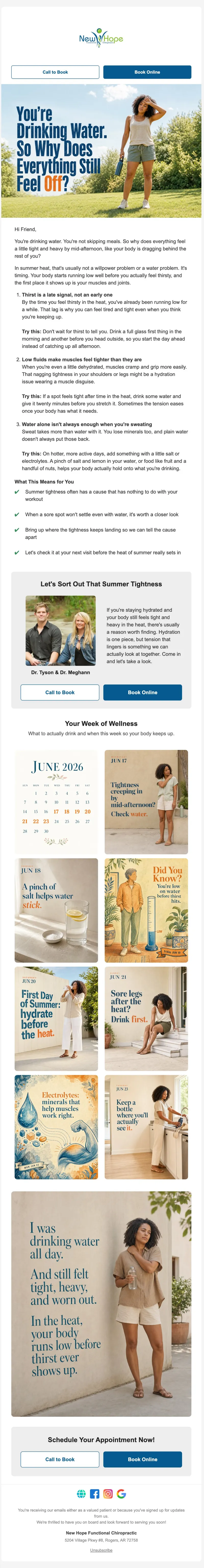A real chiropractic email marketing newsletter Chiro Connect sent for a client clinic