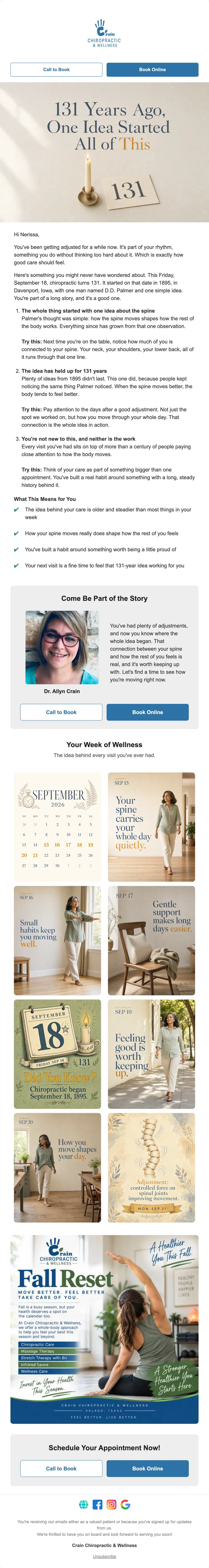 A full real chiropractic patient newsletter from a client clinic