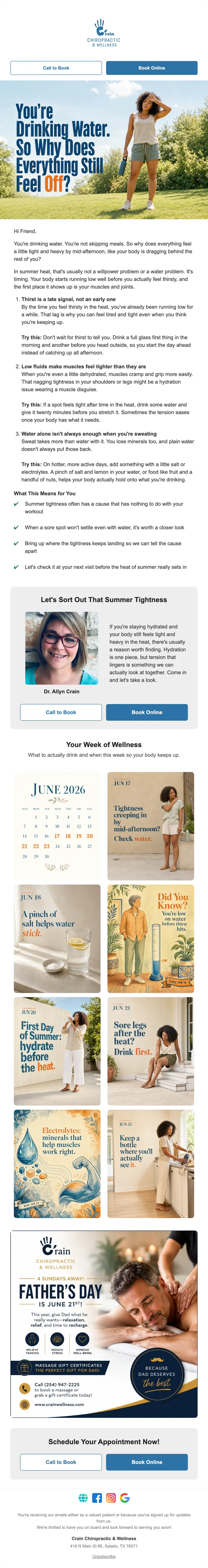The full length of a real weekly patient newsletter.